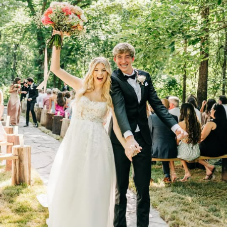 Kate Marie Baker and Cash Baker on their wedding day.